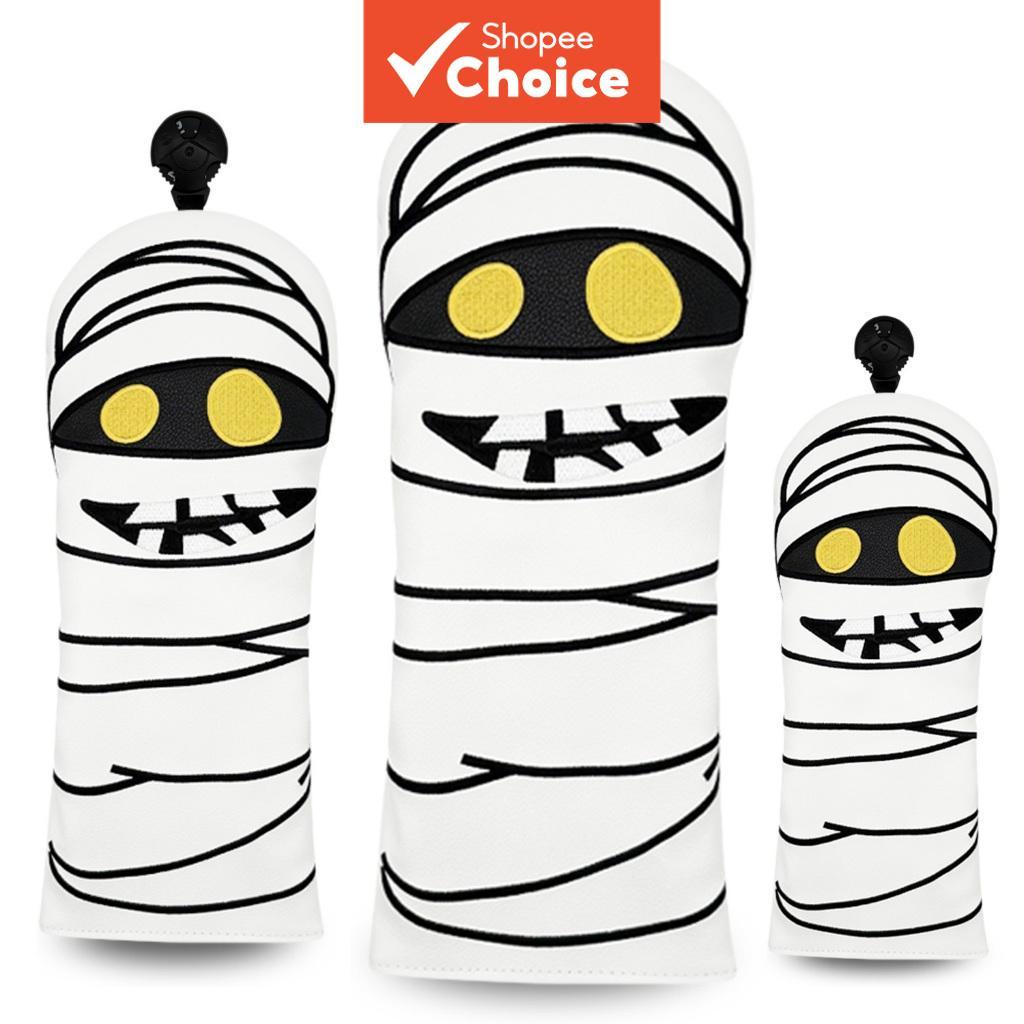 ตลก Mummy Golf Head Cover ยืดหยุ่นสูง Anti Slip Secure Fit ส่วนบุคคล Club Protector Universal สําหรับไดร์เวอร์ Fairway ไม้อุปกรณ์เสริม