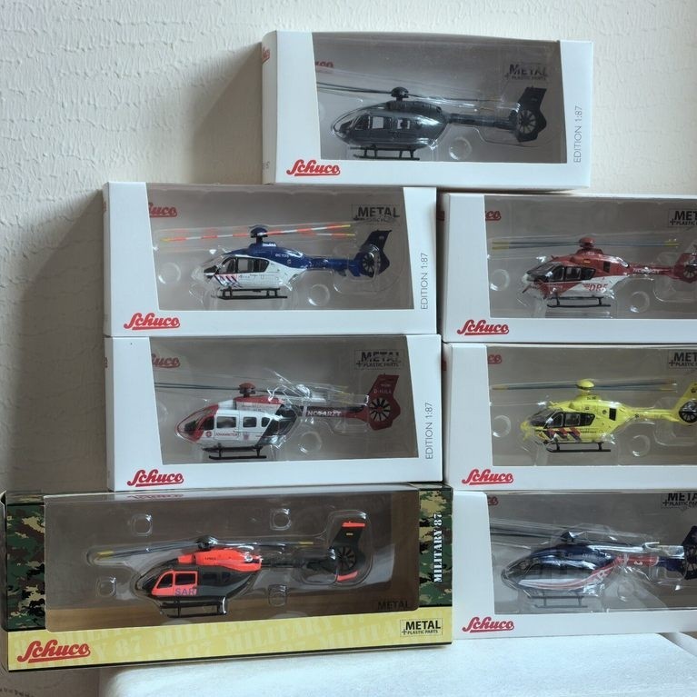 1: 87 schuco Airbus H145 DRF LAR EC135 H135 D _ HJLA H145 เฮลิคอปเตอร์ ยิงตรงนิ้ว,#合金模型 #合金车模型 #合金飞机