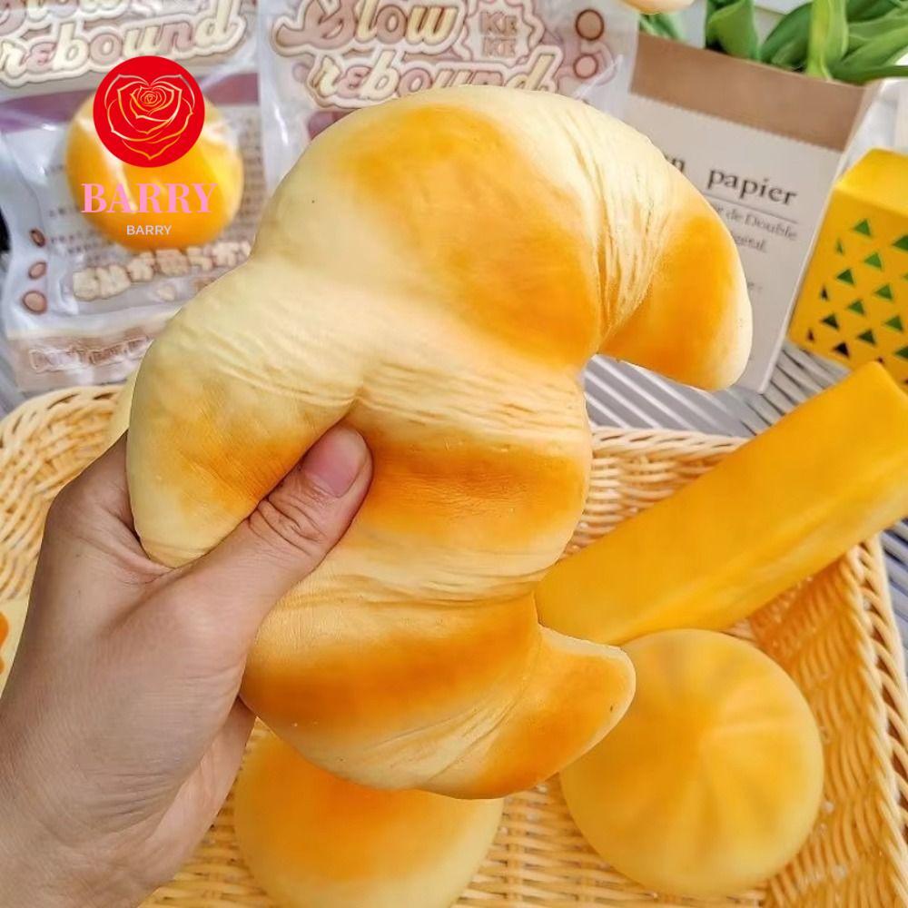 BARRY Bread Squishy Toy, Super Soft Calming Squishy Croissant, Sticky Slow Rising Pinch Hand Relaxing Sensory Fidget Cake Children Gift