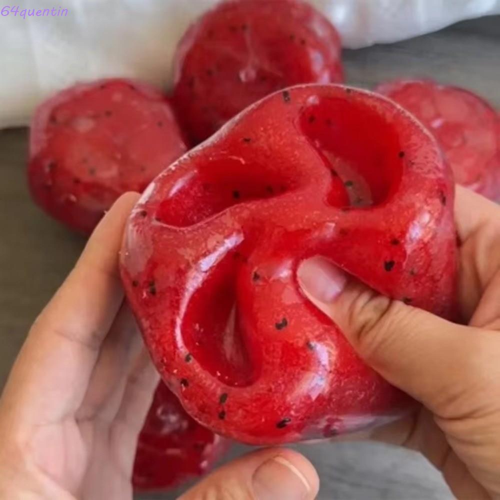 QHENTIN ของเล่นบีบแตงโม Super Soft Squishy Fidget นวดคลายเครียด บรรเทาความวิตกกังวล ตกแต่งบ้าน