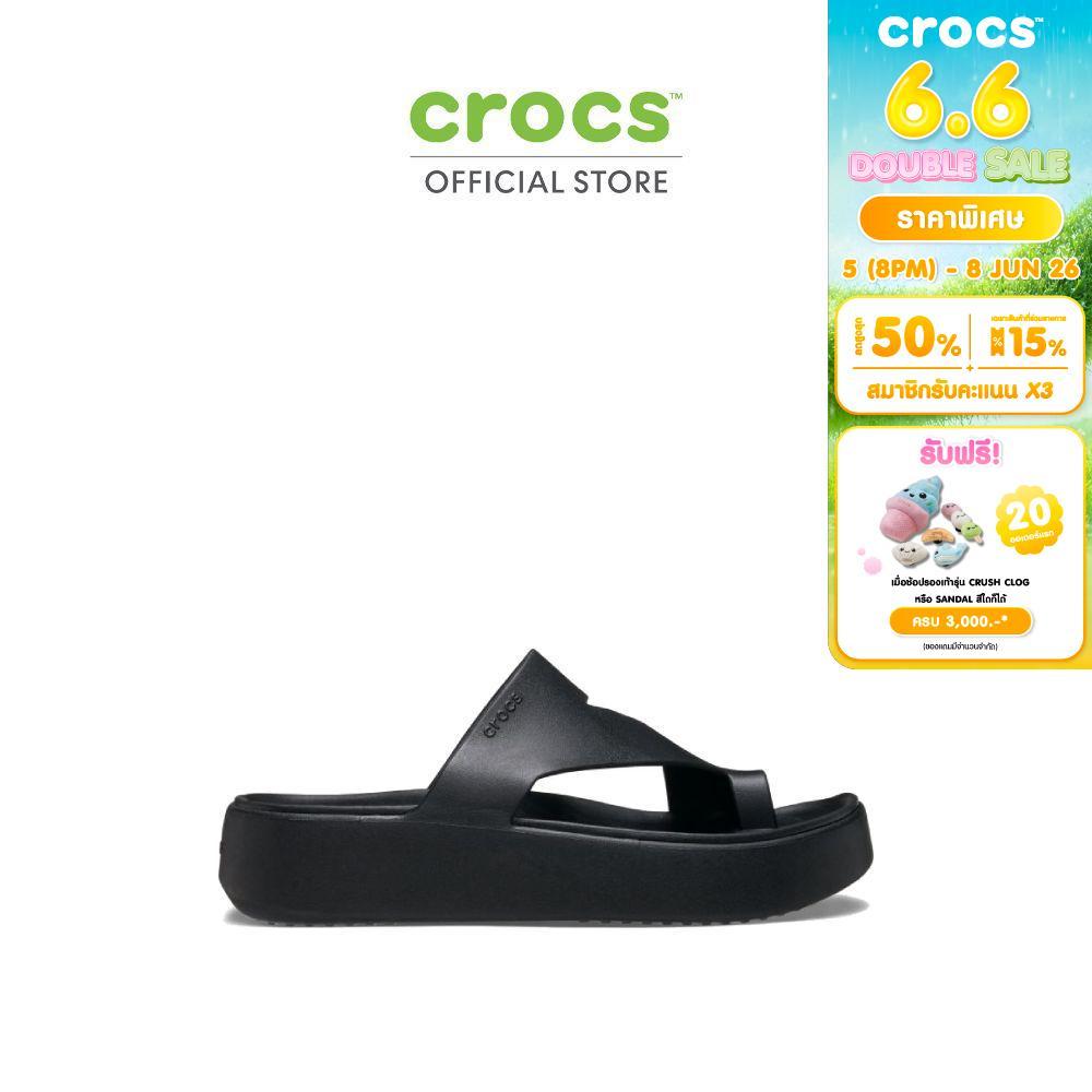 CROCS รองเท้าแตะผู้หญิง GETAWAY PLATFORM TOE LOOP รุ่น 210834-001 - BLACK