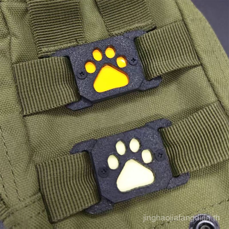 Bear Paw molle Snap-on Luminous Morale Badge กระเป๋าเป้สะพายหลังยุทธวิธีกลางแจ้ง Functional Badge Hard Identification Badge กระเป๋าอุปกรณ์เสริม
