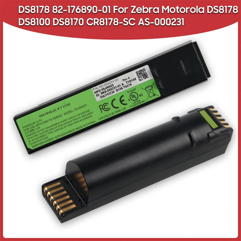 แบตเตอรี่ทดแทน 3.7V 2A รุ่น DS8178 82-176890-01 สำหรับ Zebra Motorola DS8100 DS8170 CR8178-SC AS-000