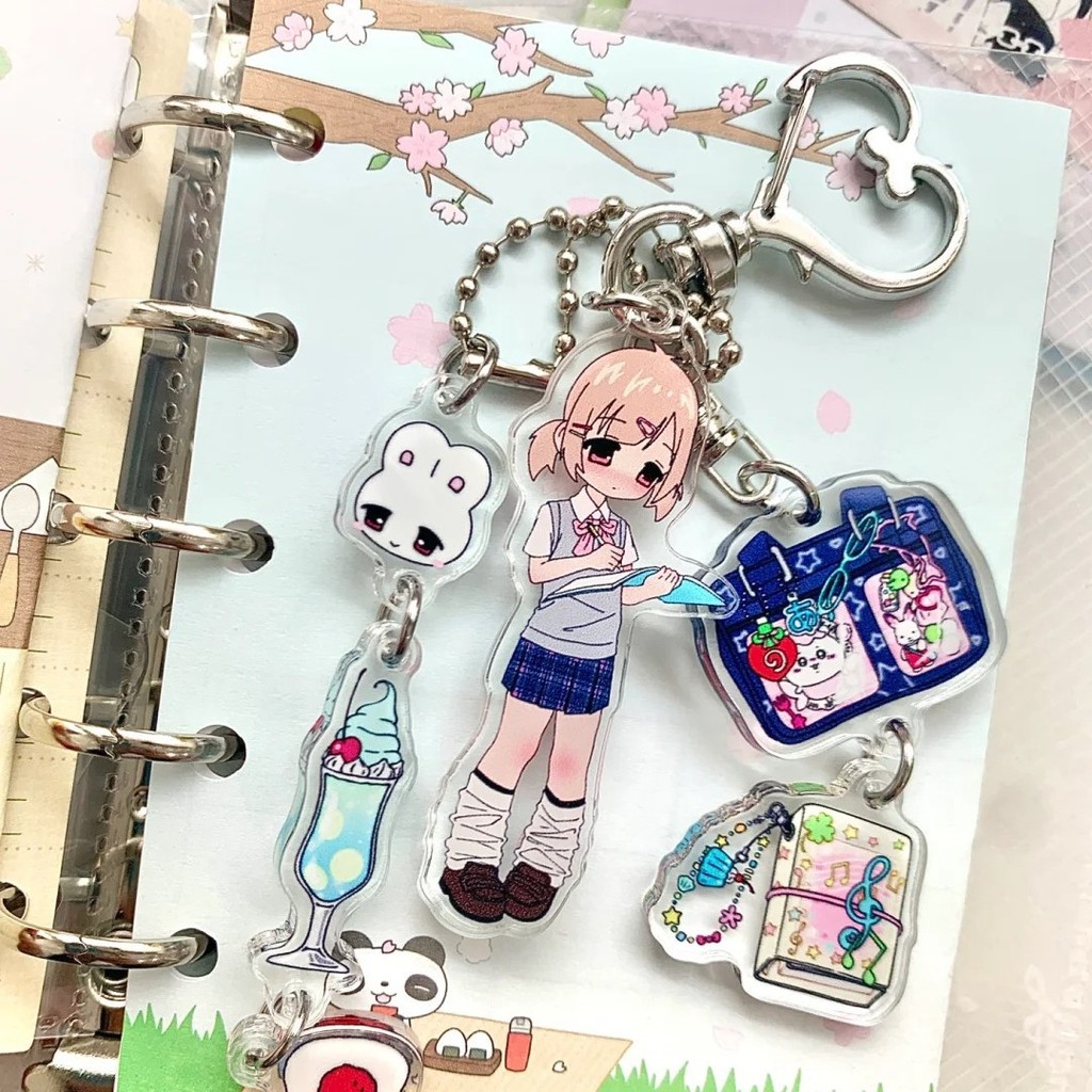 จี้อะคริลิค กระเป๋าโทรศัพท์มือถือ พวงกุญแจ พวงกุญแจ เครื่องประดับ สมุดบัญชีมือ DIY ต้นฉบับ ตัวละคร มิลเลนเนียม ลมปวดกระเป๋า