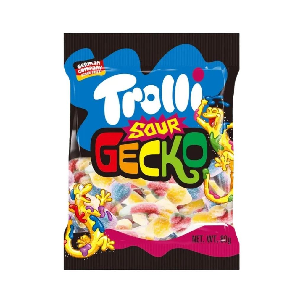 ทรอลลิ เยลลี่ซาวร์เก็กโก Trolli Sour Gecko Jelly 80g.