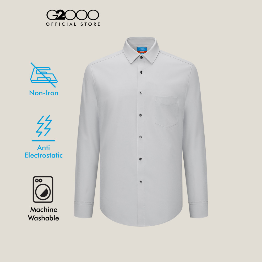 G2000 เสื้อเชิ้ตแขนยาวแบบทางการสำหรับผู้ชาย Smart Fit รุ่น 5612328292 สีเทา