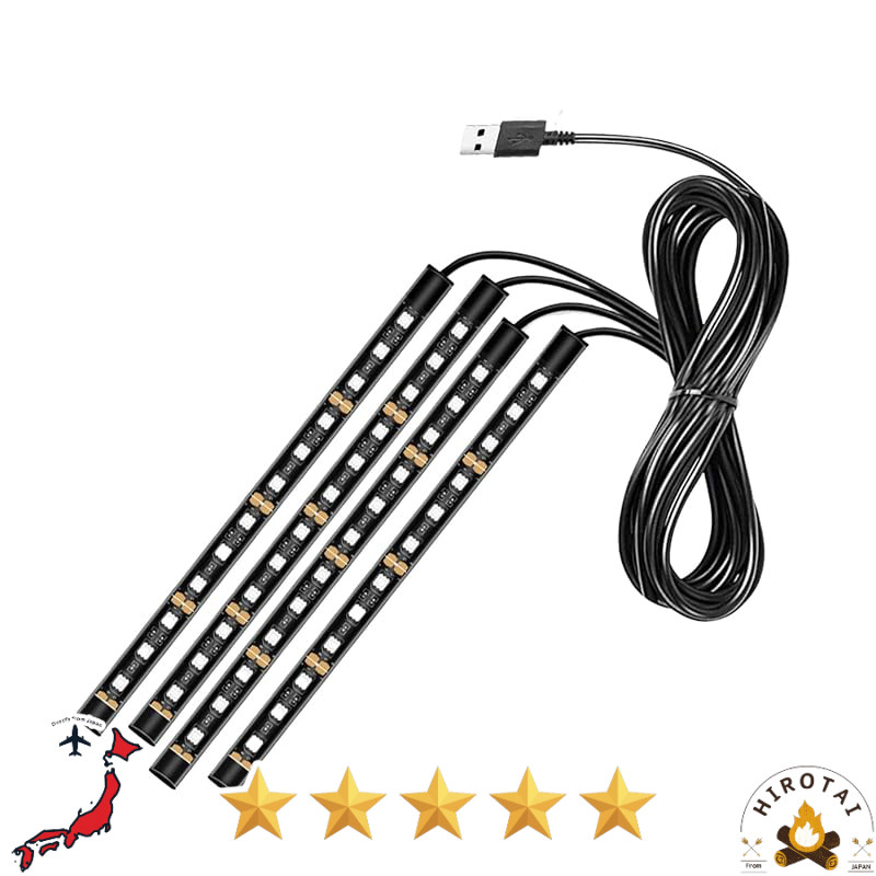 HTharros USB LED Strip Lights for Car Interior - Floor Lighting, Room Lamps, Footwell Lights, Decora