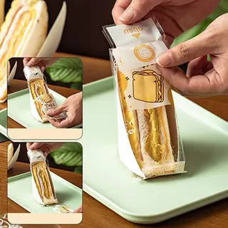 Lifin Mart 100ชิ้นห่อแซนวิชพิเศษแบบใช้แล้วทิ้งง่ายต่อการฉีกขาดโปร่งใสโปร่งใสเค้กอบขนมปังบรรจุภัณฑ์