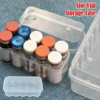 กล่องแบ่งใส - 3/5/7/10ml Flip-Top Vial Storage Box - Snap-on Microtube Storing Case - กล่องใส่ขวดทดสอบ