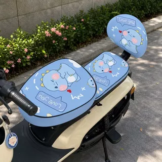 ผ้าคลุมเบาะจักรยานไฟฟ้า HMILON, หนัง PU กันน้ํา E-bike ที่หุ้มเบาะ, การ์ตูนพิมพ์กันลื่นกันแดดผ้าคลุมเบาะสกู๊ตเตอร์ทุกฤดูกาล