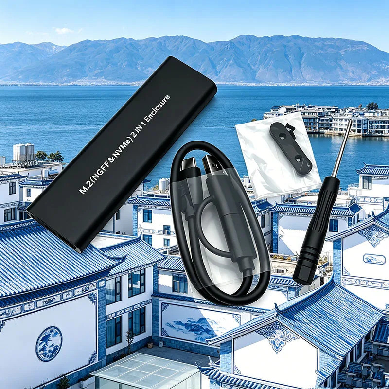 M.2 NVMe SATA SSD Enclosure USB 3.2 Gen2 10Gเครื่องอ่านภายนอกอลูมิเนียมสูงสุด 4TB รองรับคีย์ M และ B