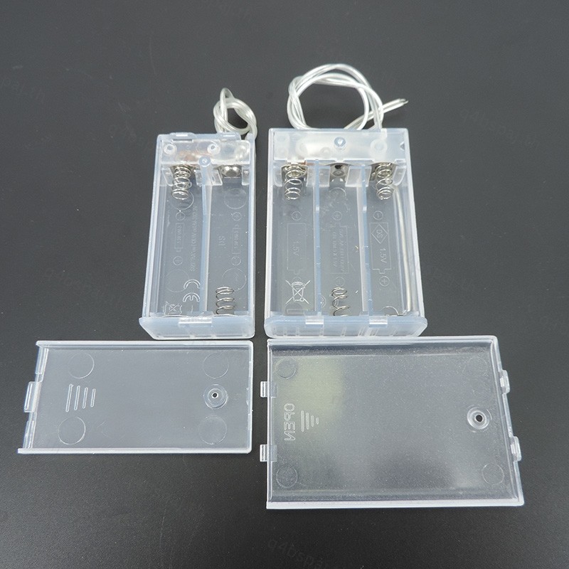 3slot AA แบตเตอรี่ผู้ถือกล่องสวิทช์ 2slot AA 4.5V แบตเตอรี่ผู้ถือกล่องตะกั่วโปร่งใสกล่อง q1 TH4B2