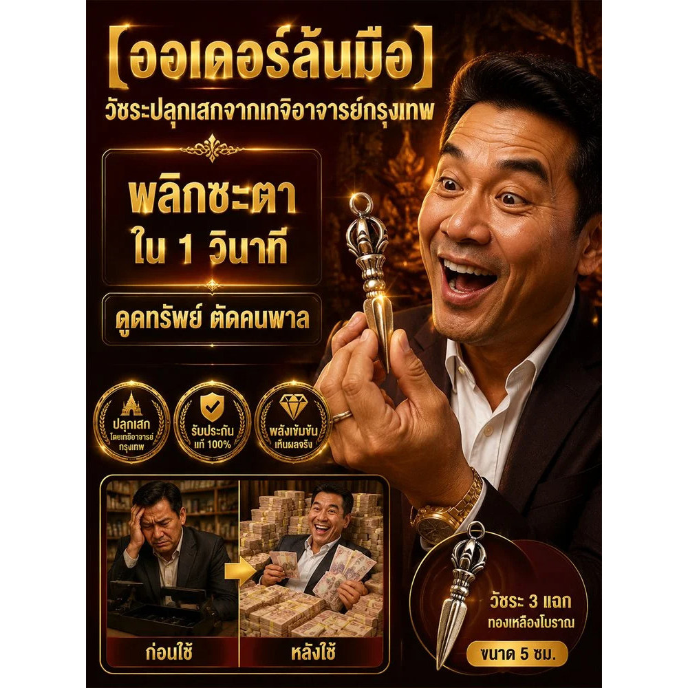 ✨แขวนเครื่องรางศิลปะโลหะทองคำสัญลักษณ์แห่งแสงสว่างพร้อมเปิดพลังพลิกชะตา พวงกุญแจแขวนสำหรับแต่งกายตกแต่งนำโชค Mystical Power1秒改运曼谷大师开光降魔杵钥匙扣挂件