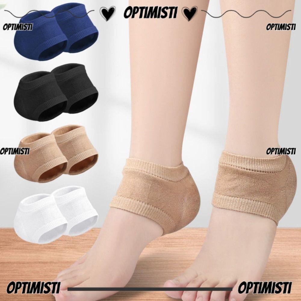 OPTIMISTI8E ฝาครอบป้องกันส้นเท้า, ซิลิโคนป้องกันการแตกร้าว Plantar Fasciitis Heel Socks, Skin Repair Pain Relief Moisturizing Silicone Heel Pads
