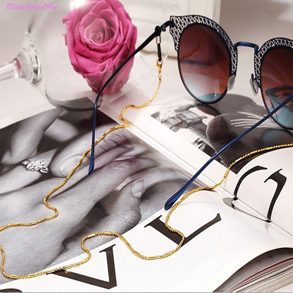CHICHYTU14W ลูกปัดหน้ากากโซ่ Minimalist Alloy Anti-lost สายคล้องคอ Retro แว่นตากันแดดหญิง Lanyard
