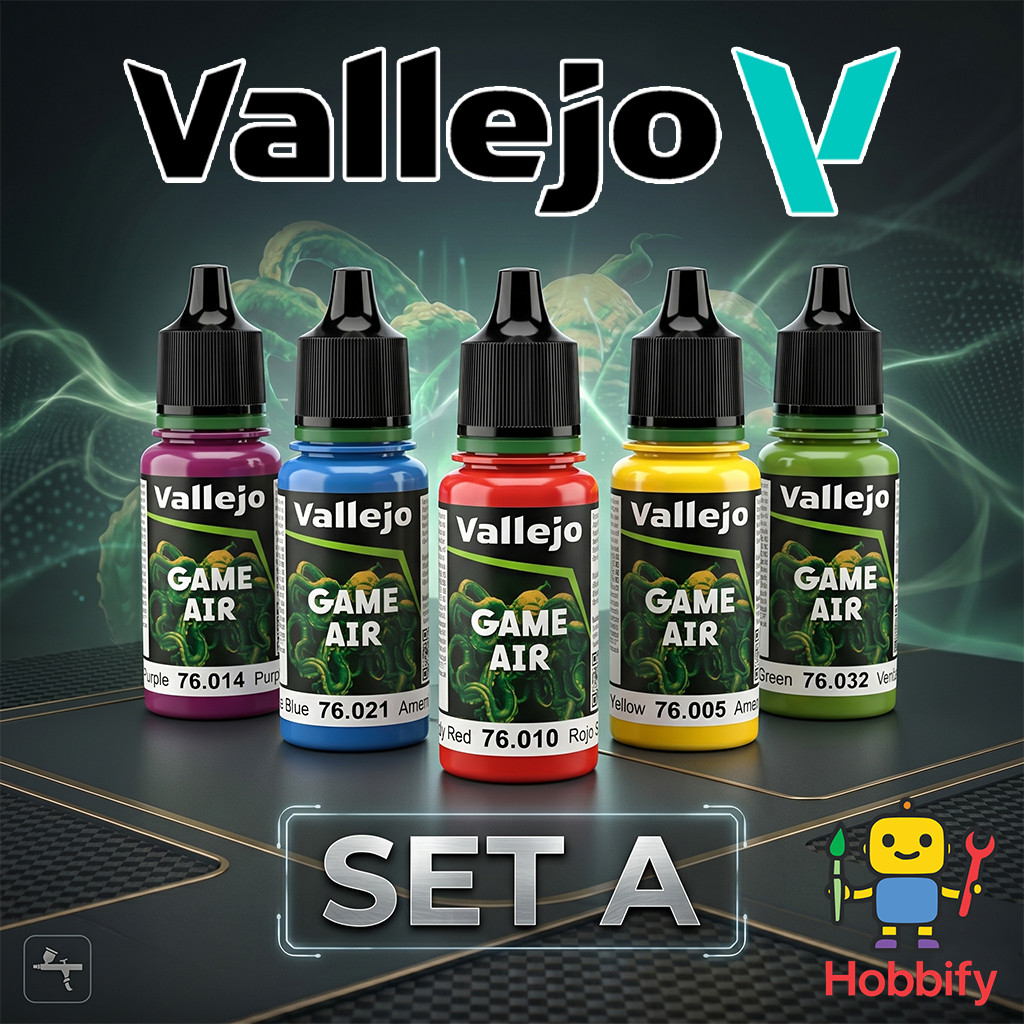 Vallejo Game Air Set A  สีอะคริลิคสูตรน้ำ สำหรับแอร์บรัช ชุดสีทาโมเดลฟิกเกอร์และกันพลา เกรดพรีเมียม