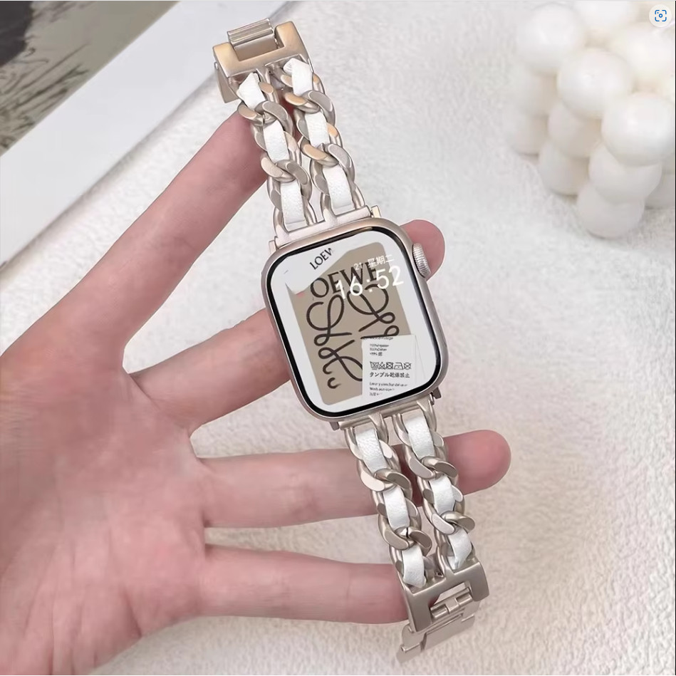 สายนาฬิกาหนังและโลหะสุดหรูสำหรับ Redmi Watch 6 5 4 สมาร์ทวอทช์ สำหรับผู้หญิง กำไลข้อมือ