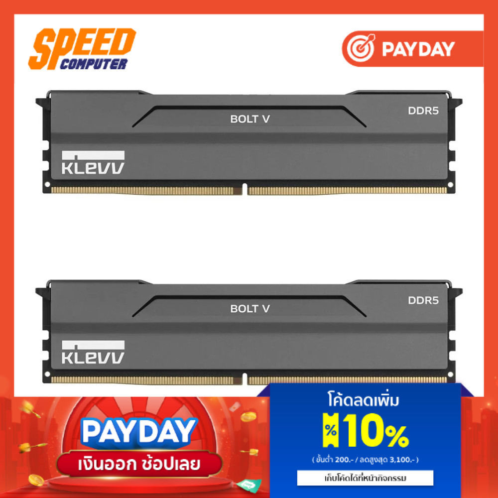 KLEVV (KD5AGUA80-60B280H) | 32GB (16GBx2) Bolt V Gaming OC DDR5 6000Mhz Ram (แรม) By Speed Computer
