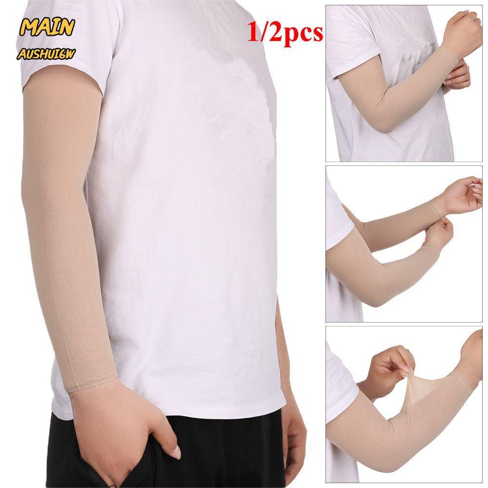 MAINAUSHUI6W 1/2 ชิ้นการบีบอัดแขนขี่จักรยานกีฬาแขนอุ่น Forearm คอนซีลเลอร์
