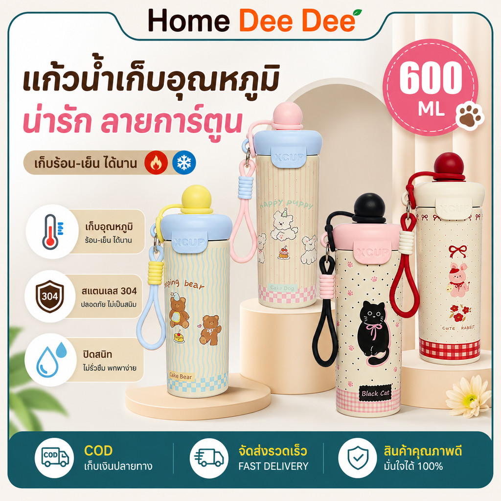 แก้วน้ำเก็บความเย็น ทำจากสแตนเลส 316 ขนาด 650ml มีฝาปิดกันรั่ว ความจุเหมาะสมใช้งาน