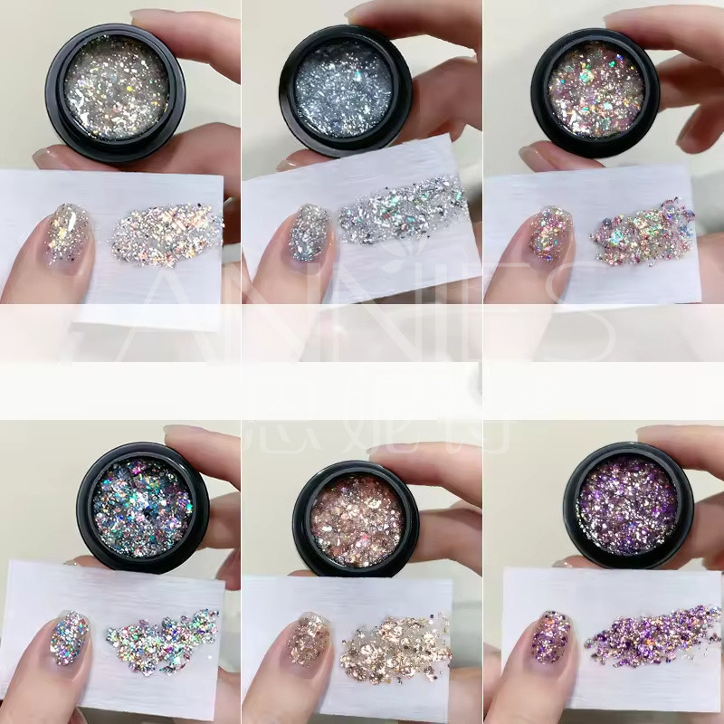 ANNIES ยาทาเล็บเลื่อม Starry Sky Nails Bright Nail Polish เลื่อมยาทาเล็บกาว 5ml