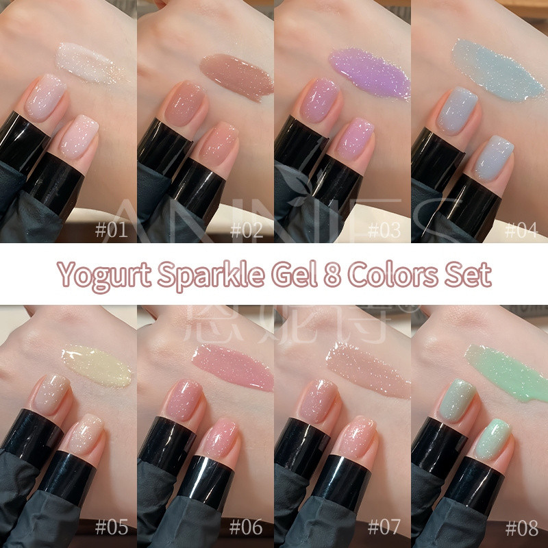 ANNIES Yogurt Fine Flashing Nail Polish 12ml ชุดรวมกัน