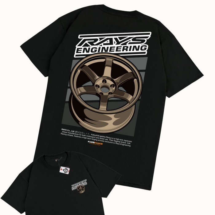 เสื้อยืดสไตล์รถแต่งลายล้อแม็ก RAYS ENGINEERING TE37 ผ้าฝ้ายแท้100% ทันสมัย สำหรับทุกเพศ สวมใส่สบาย S