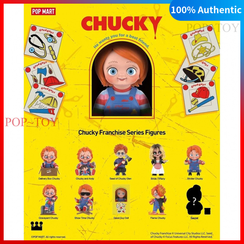 POPMART Chucky Franchise Series Figures pop mart blind box Halloween Gift Ornament ตุ๊กตา ของเล่น ขอ