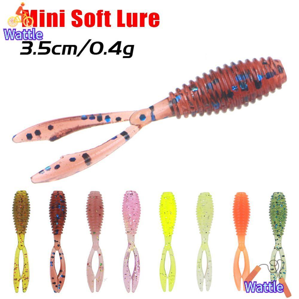 WATTLE 10 ชิ้น 36 มิลลิเมตร 0.3 กรัมเหยื่อปลอมสําหรับ Ocean Sea Twin Tail ซิลิโคนหนอนล่อ