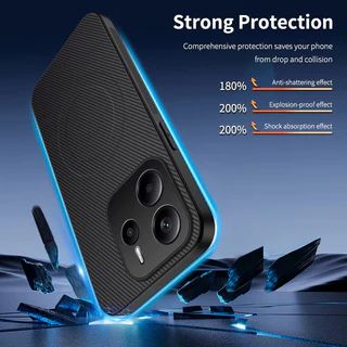 สําหรับ Xiaomi Redmi Note 14 13 12 11 10 9 Pro Plus 14 Pro+ 14S 11S 10S 9S คาร์บอนไฟเบอร์หนังแม่เหล็กโทรศัพท์กรณีกล้องป้องกันกันกระแทกซิลิโคนนุ่มฝาครอบ
