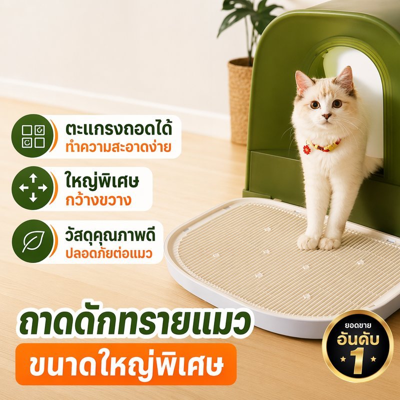 ที่รองทรายแมว พรมดักทรายแมว สองชั้น กันลื่น กันน้ำ น้ำหนักเบา ถาดดักทรายแมว ทำความสะอาดง่าย