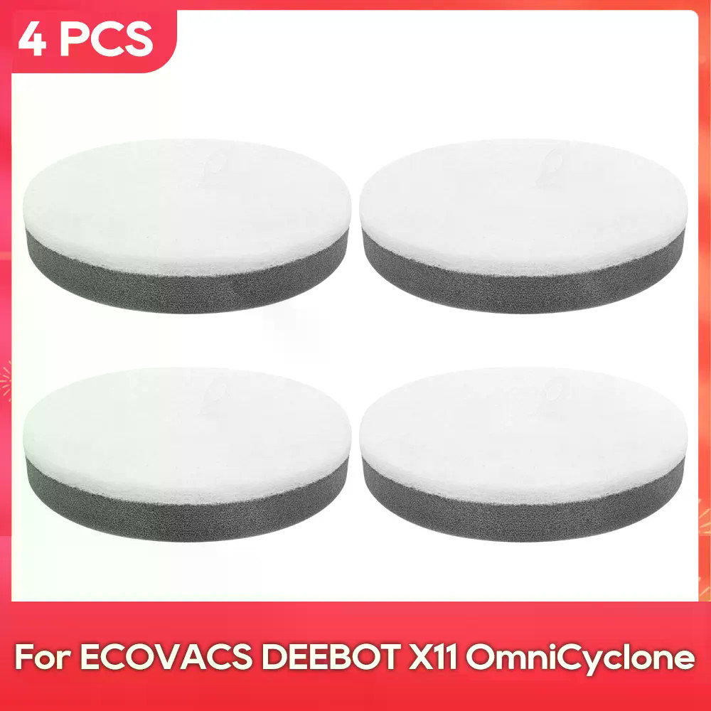 เข้ากันได้กับ ( ECOVACS DEEBOT X11 OmniCyclone ) ตลับกรองฟองน้ํา