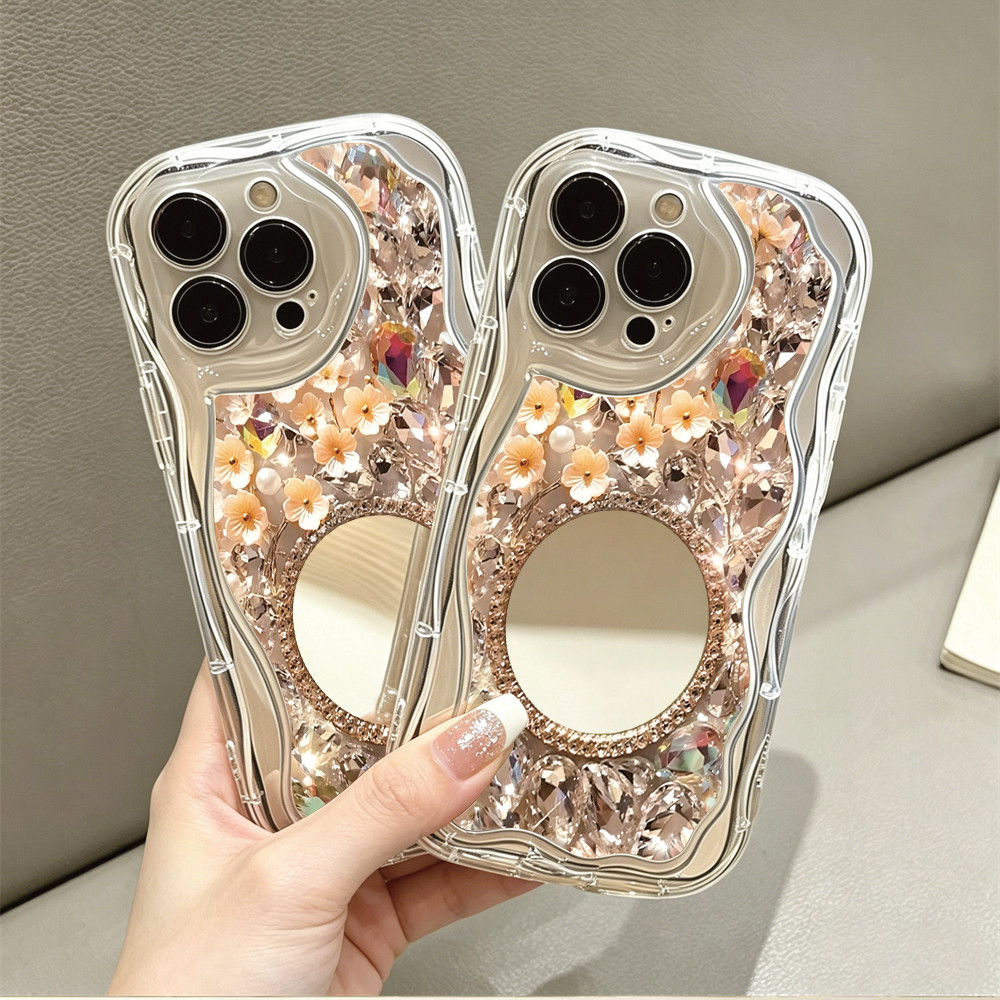 Blossoms ดอกไม้กระจกครีมเคสโทรศัพท์Redmi 15 A515C14C Note14 14 Pro 13 12 A2 A1 A3 10 9 12C 10C 9A 10