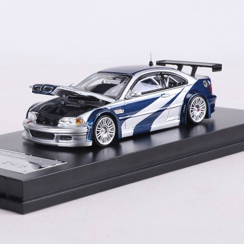 MJ 1: 64 BMW M3 GTR E46 เปิดฝาครอบรุ่นโลหะผสมจําลองรถรุ่นคอลเลกชันของขวัญวันเกิด