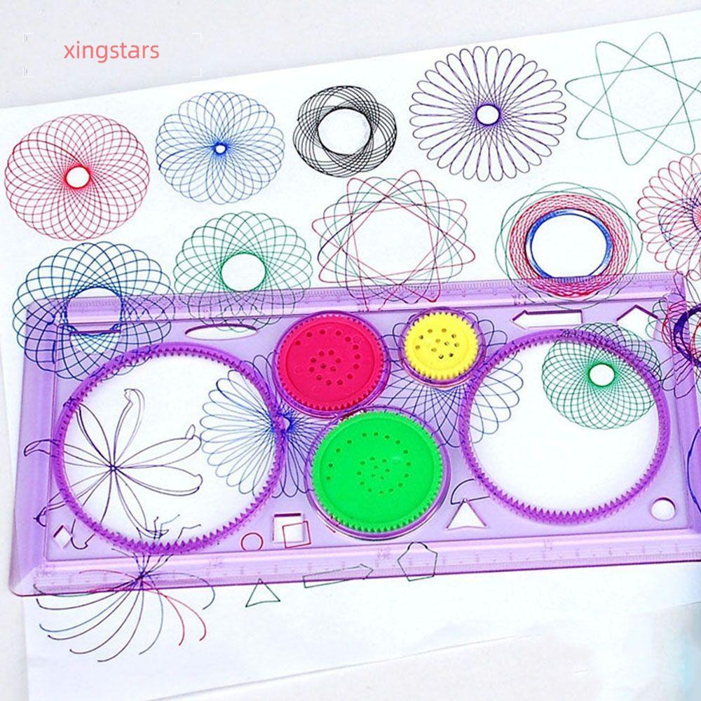 XINGSTARS ไม้บรรทัดแผ่นเสียงคลาสสิกร่างลายฉลุของเล่นเครื่องเขียน