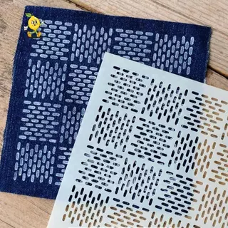 [mozh-t] Patchwork Sashiko เย็บปักถักร้อยลายฉลุชุดนํากลับมาใช้ใหม่ผ้านวมแม่แบบชุดสําหรับ DIY หัตถกรรมเย็บตกแต่งโครงการ