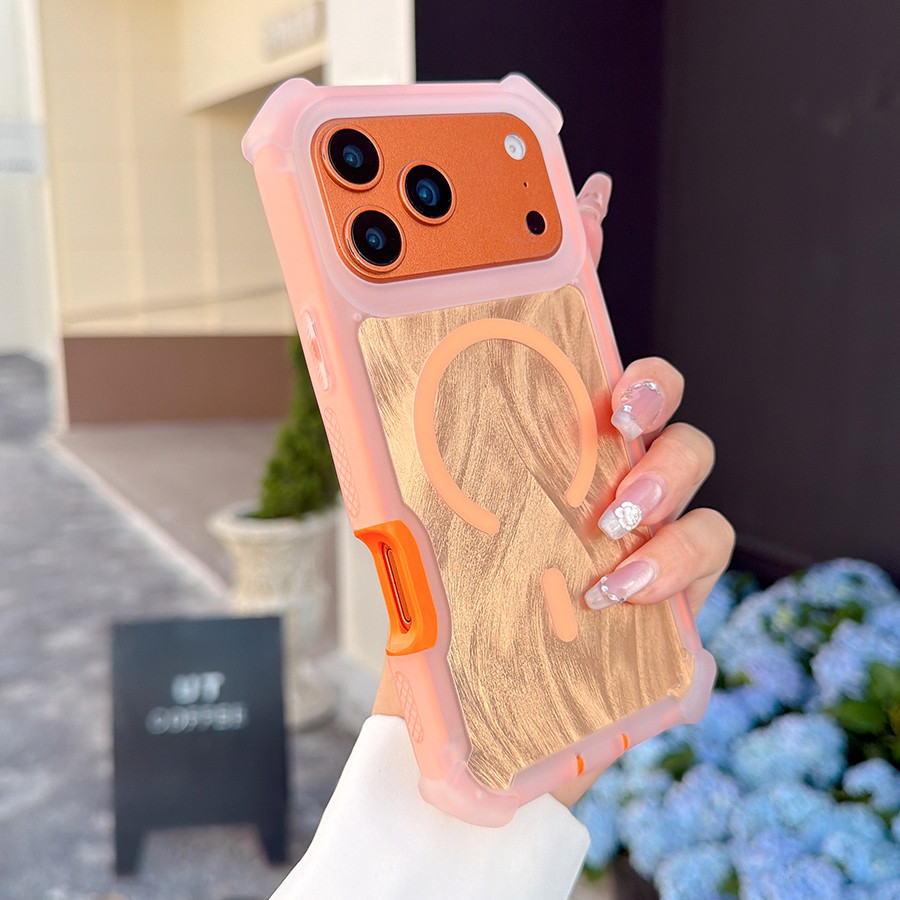 เคสโทรศัพท์แม่เหล็กสําหรับiPhone 17 Air 16 15 14 13 Pro Max 14 Plusรูปแบบขนนกไร้สายชาร์จหนากันกระแทก