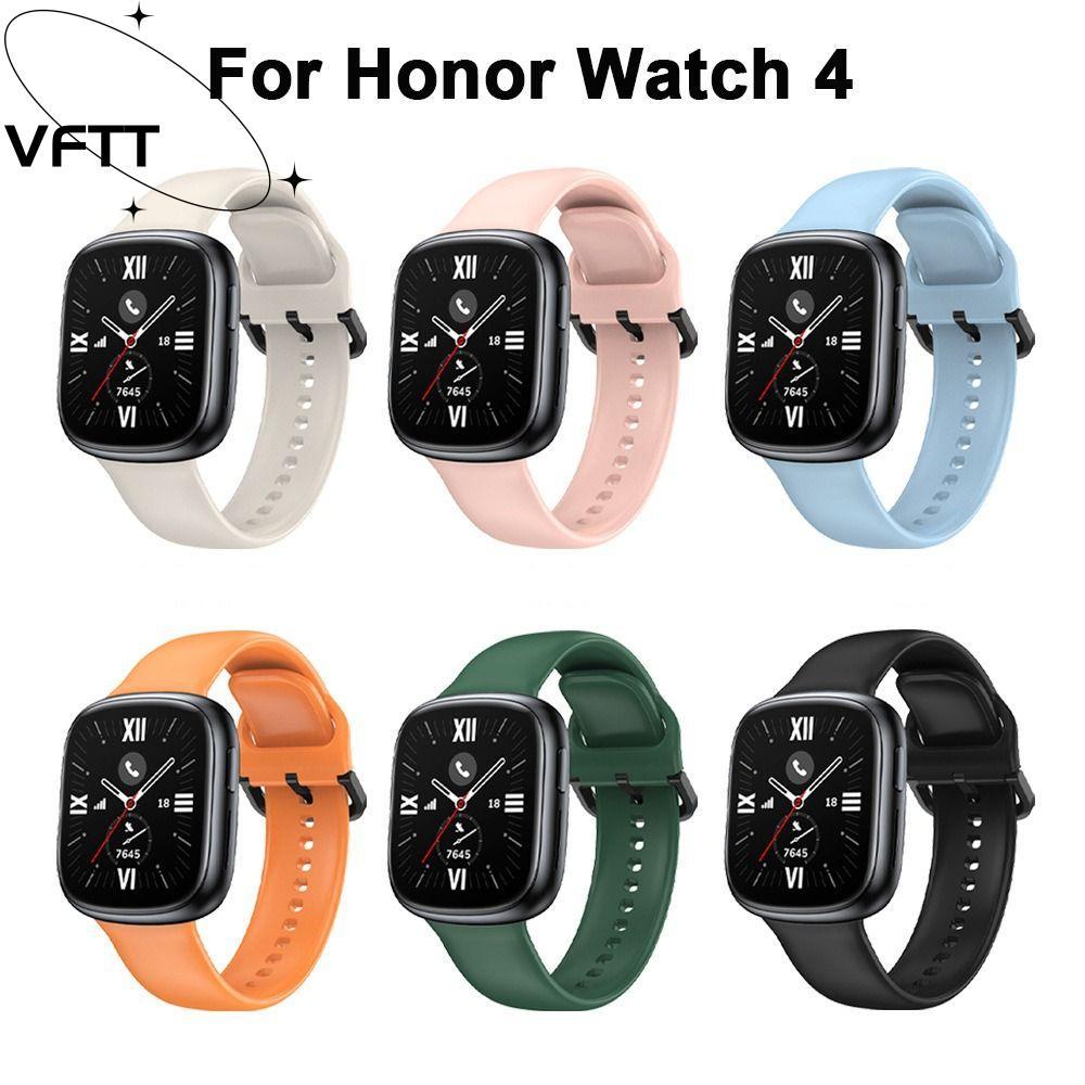 Vftt สายรัดข้อมือซิลิโคนสำหรับ Honor Watch 4 อุปกรณ์เสริมสายนาฬิกาสมาร์ทอ่อนนุ่มเปลี่ยน