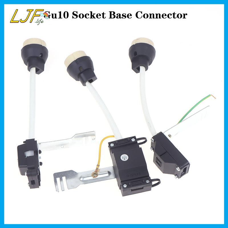 LJF GU10 ผู้ถือโคมไฟฐานเซรามิคและ Terminal Blo/Bridge W และฉนวนสําหรับ GU10 ฐานฮาโลเจน Soe GU10 หลอด