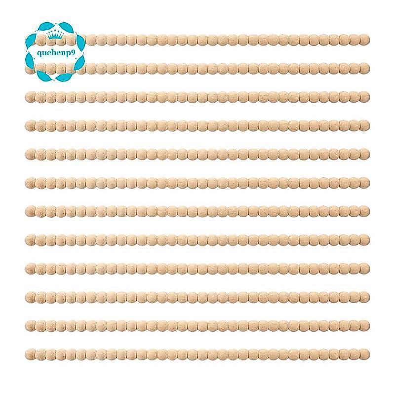 ลูกปัดไม้ Trim 12 ชิ้นตกแต่งครึ่งลูกปัดไม้ Trim Moulding 15.75 นิ้วที่ยังไม่เสร็จ 3D ลูกปัด