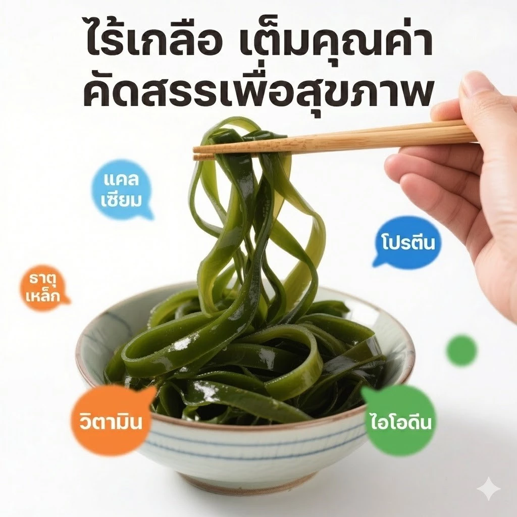 สาหร่ายวากาเมะ อบแห้งอัดก้อน (16 กรัม) แช่น้ำขยายตัวเยอะมาก! สาหร่ายทะเลแท้ แคลอรี่ต่ำ สายคลีนทำซุป ต้มจืด ยำ