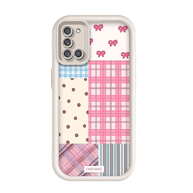 สําหรับ Samsung Galaxy A31,เคสโทรศัพท์สไตล์สาวหวานลายตารางหมากรุกโบว์สีตัดกัน