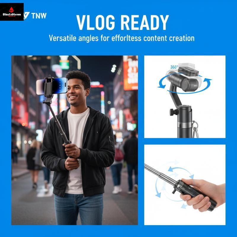 TNW T26 Selfie Sti Mini ขยายโทรศัพท์ Grip ขาตั้งกล้องถ่ายภาพระยะไกล Vlog วิดีโอ