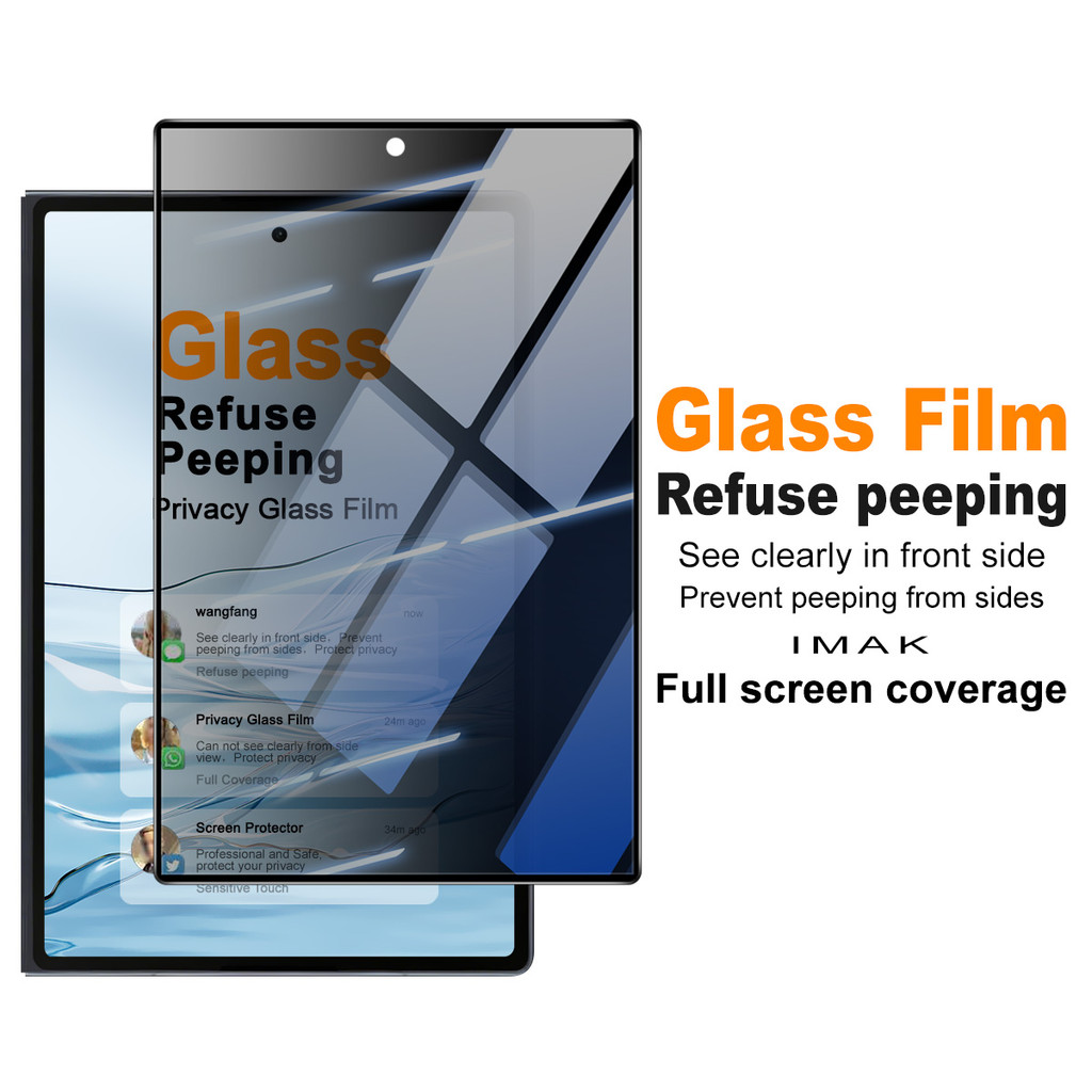 Imak กระจกความเป็นส่วนตัวสําหรับ Samsung Galaxy Z Fold8 5G Anti Peeping กระจกนิรภัย Z Fold 8 5G Anti Spy คลุมทั้งหมดฟิล์มป้องกันหน้าจอ