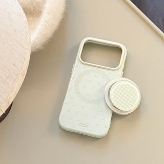 Simple ins Polka Dot เหมาะสําหรับ Apple 17pro max เคสโทรศัพท์ iphone16 นูน Glitter 15 วงเล็บแม่เหล็ก