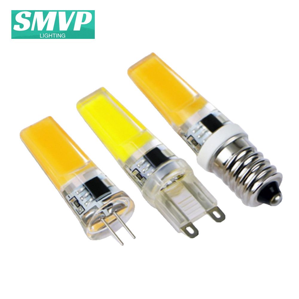 SMVP หลอดไฟ LED หรี่แสงได้ COB G9 G4 E14 5W 220V แสงอุ่น 3000K แสงสีขาว 6000K
