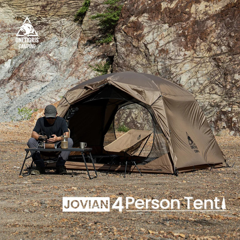 ที่เชื่อถือได้ OneTigris JOVIAN เต็นท์แคมป์ปิ้ง 3-Season 4-Person Outdoor Backpacking Shelter พร้อมเ