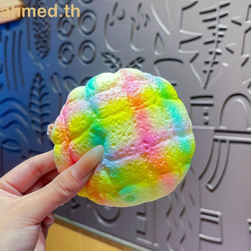 AHMED Sensory Fidget Ball, Sticky Slow Rising Rainbow Croissant Squishy ของเล่น, ของขวัญวันเกิดหนาหยิกสับปะรดขนมปัง Twist Slow Rebound ของเล่นความวิตกกังวล