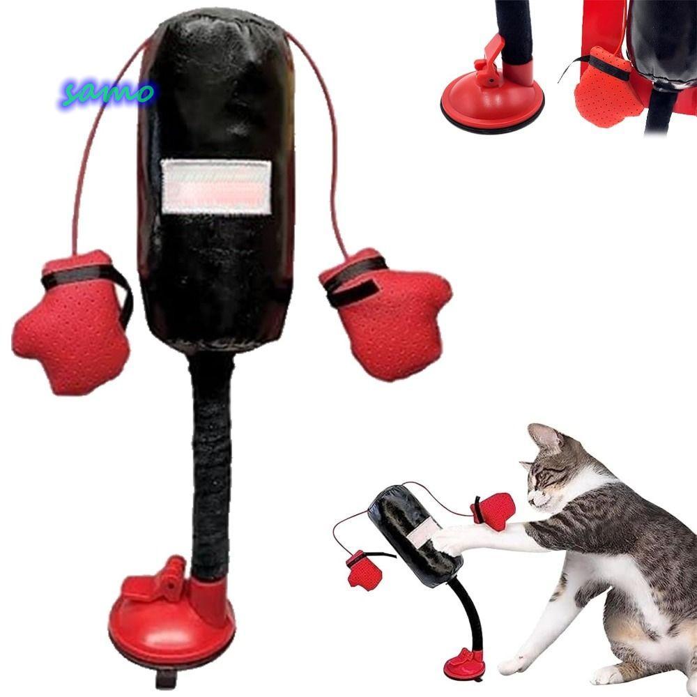 SAMO Cat Punching Bag Toy, Indoor for Bored Indoor Adult Cat Boxing Toy, with Boxing Gloves Cat Toy
