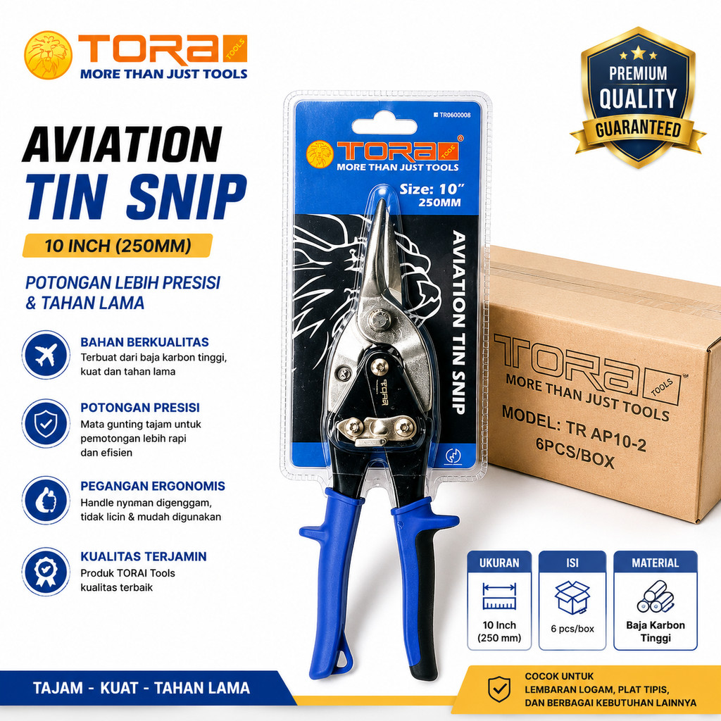 TORA Galvalum กรรไกรเหล็ก Holo Aviation Snips 10 นิ้ว